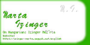 marta izinger business card